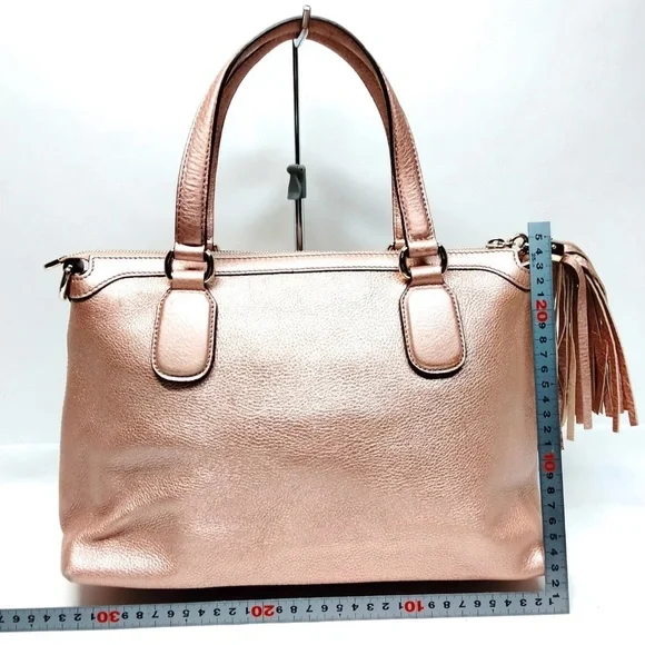 Gucci Rose Gold Soho Pebbled Leather Shoulder Hand Bag - Picture 2 of 8